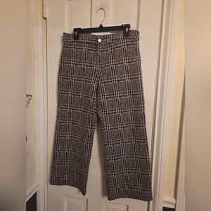 Women's Black and White Plaid Pants
